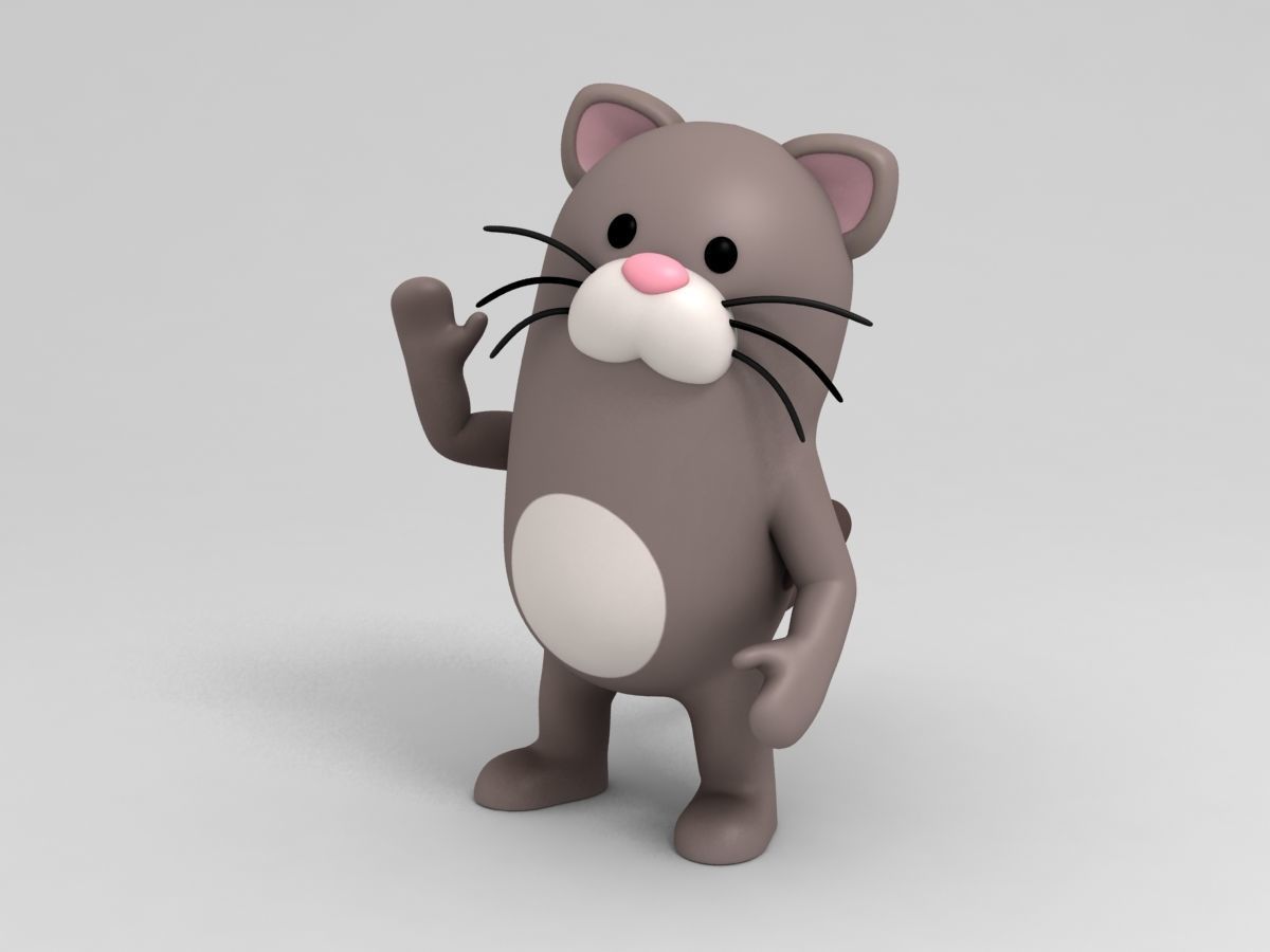 Rigged Cat Character 3D model_1