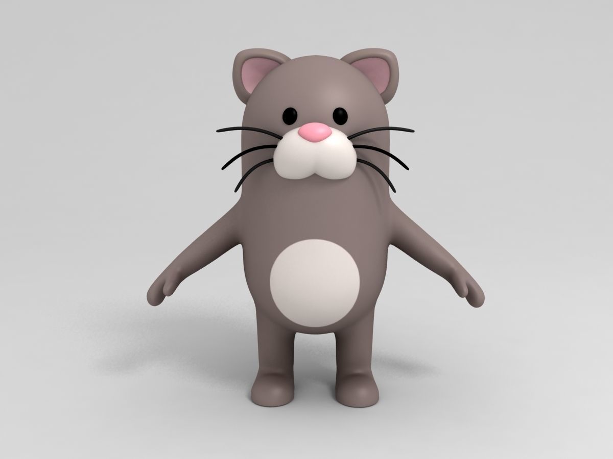 Rigged Cat Character 3D model_2