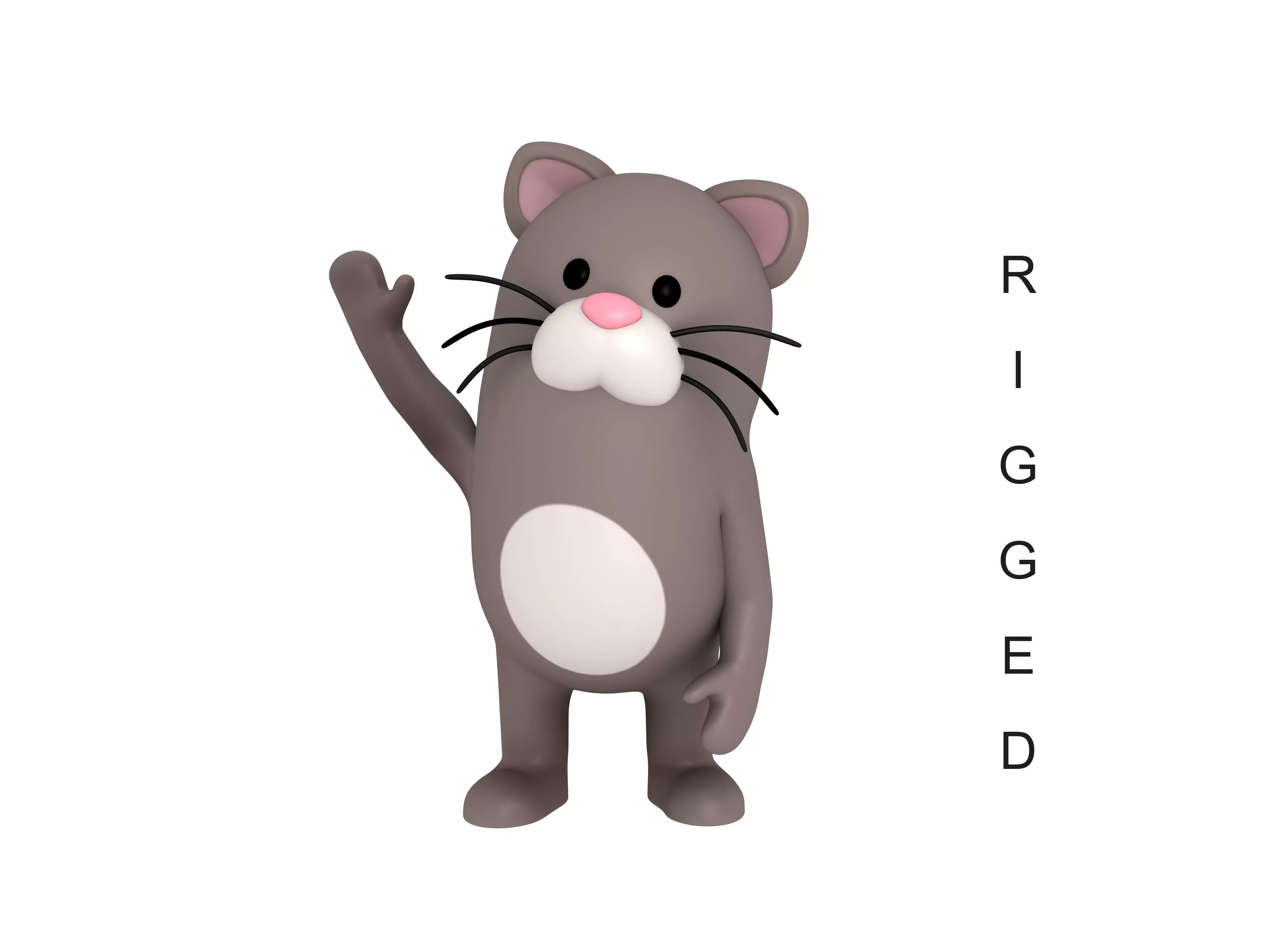 Rigged Cat Character 3D model_0