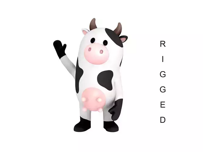 Rigged Cow Character 3D model