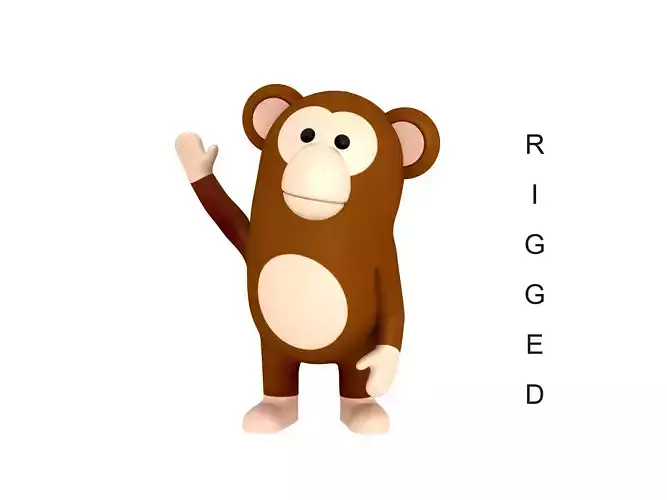 Rigged Monkey Character 3D model