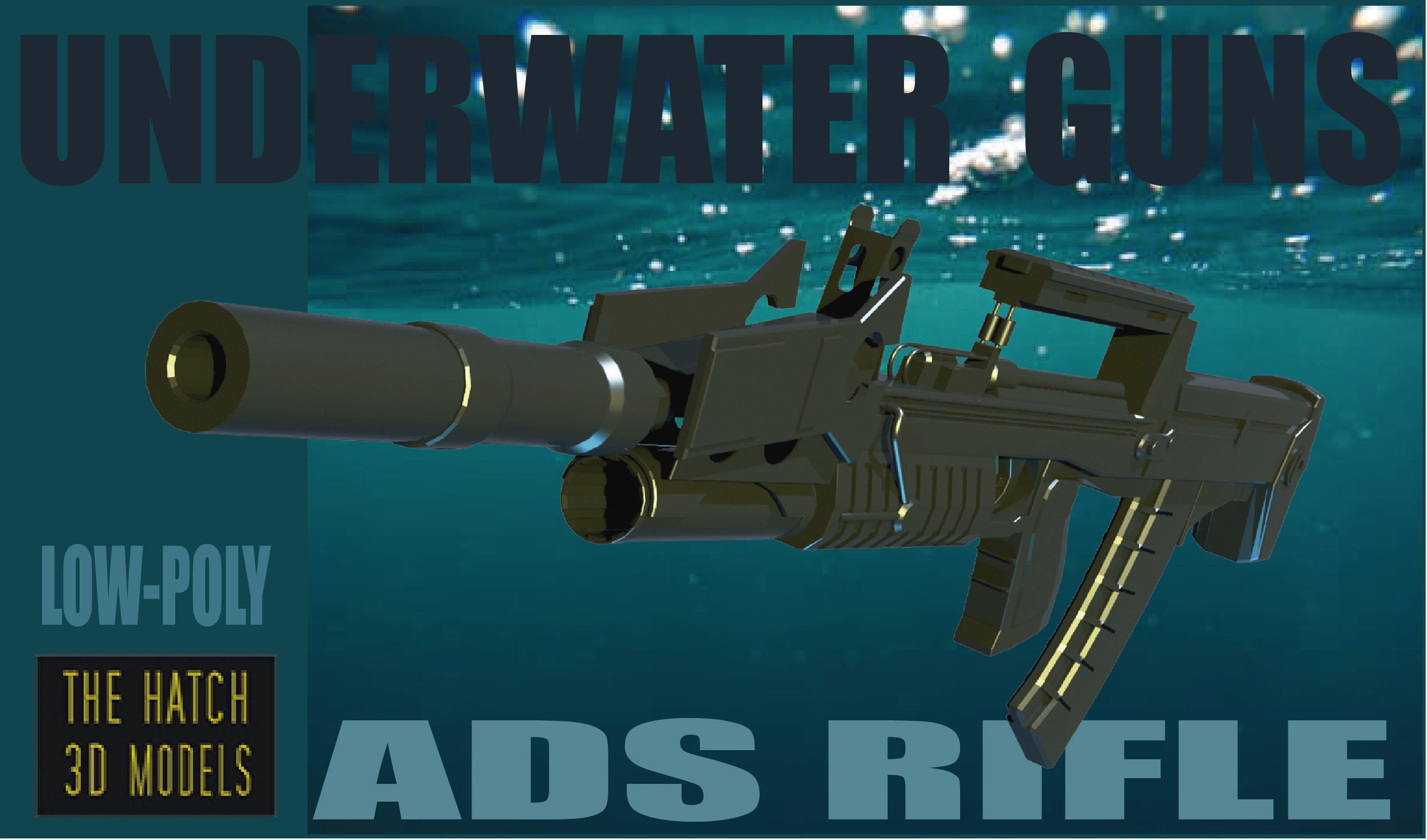 UNDERWATER GUNS COLLECTION Low-poly 3D model_1