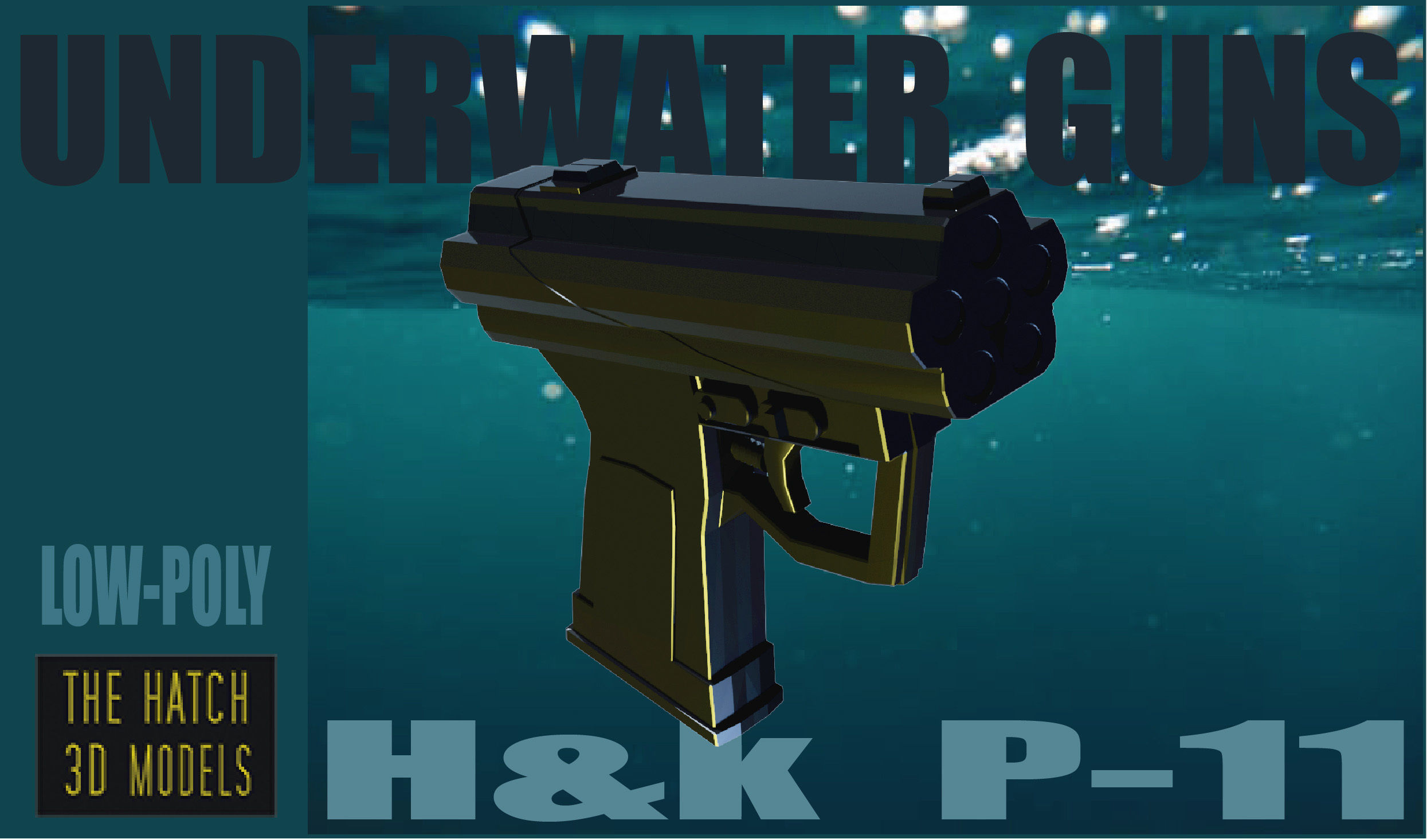 UNDERWATER GUNS COLLECTION Low-poly 3D model_16