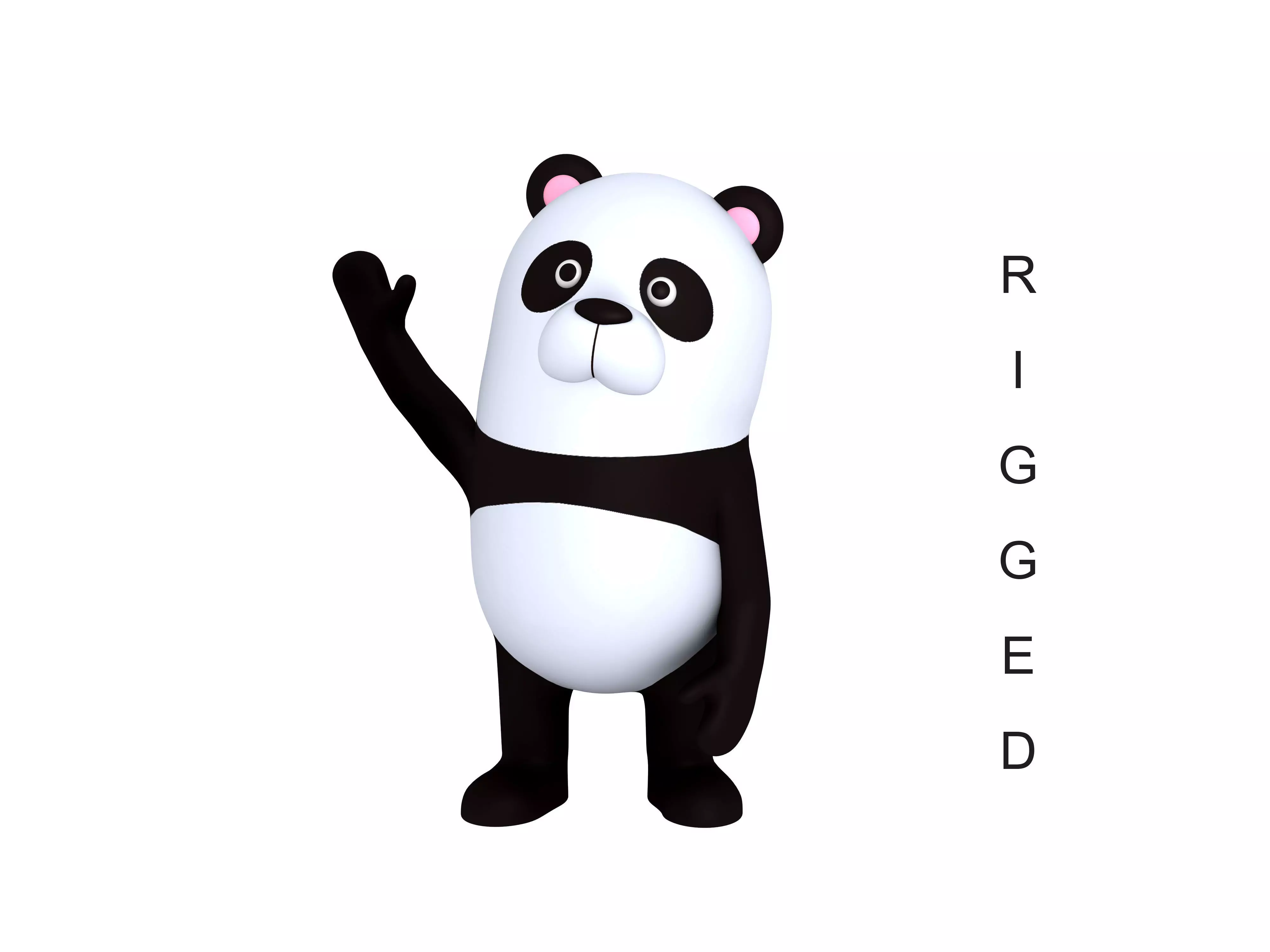 Rigged Panda Character 3D model