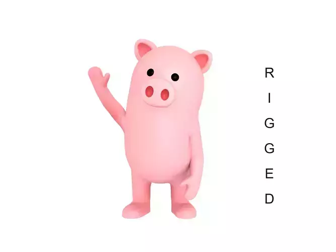 Rigged Pig Character