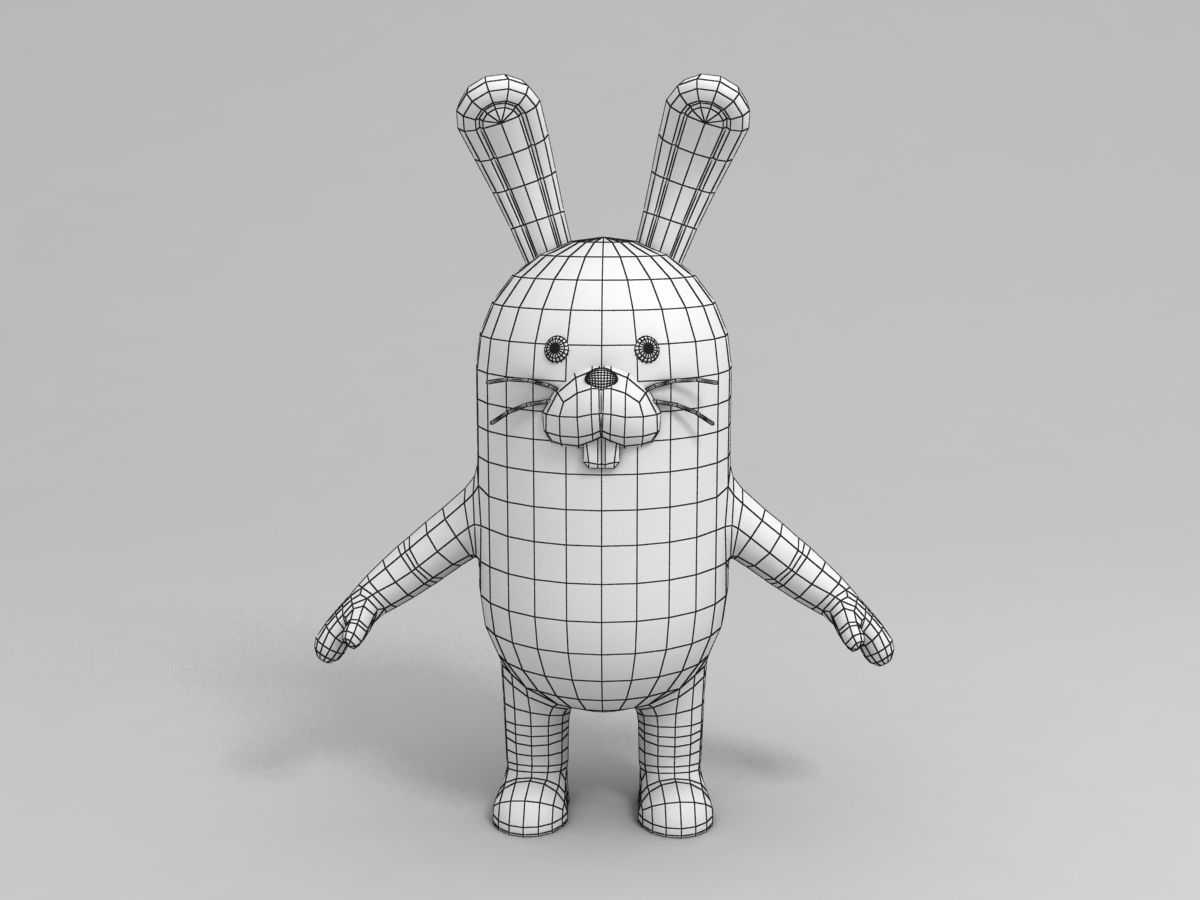 Rigged Rabbit Character 3D model_4