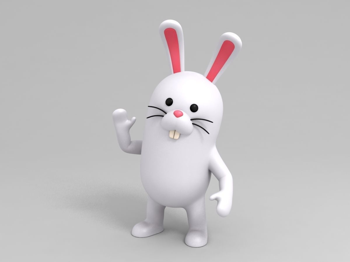 Rigged Rabbit Character 3D model_2