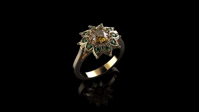 Vintage Citrine Ring 3D print model