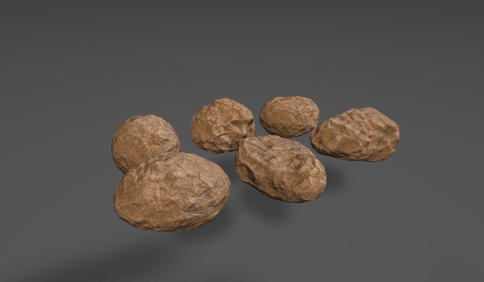 Low Poly Rocks mossy Low-poly 3D model_2