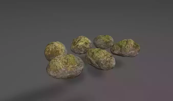 Low Poly Rocks mossy