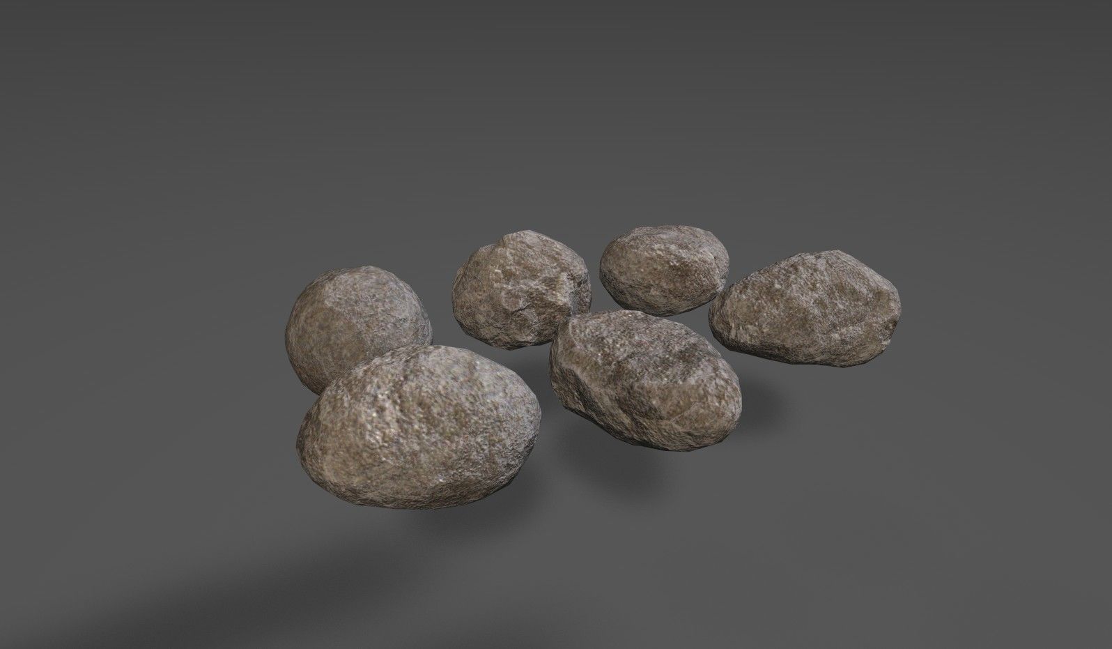 Low Poly Rocks mossy Low-poly 3D model_1