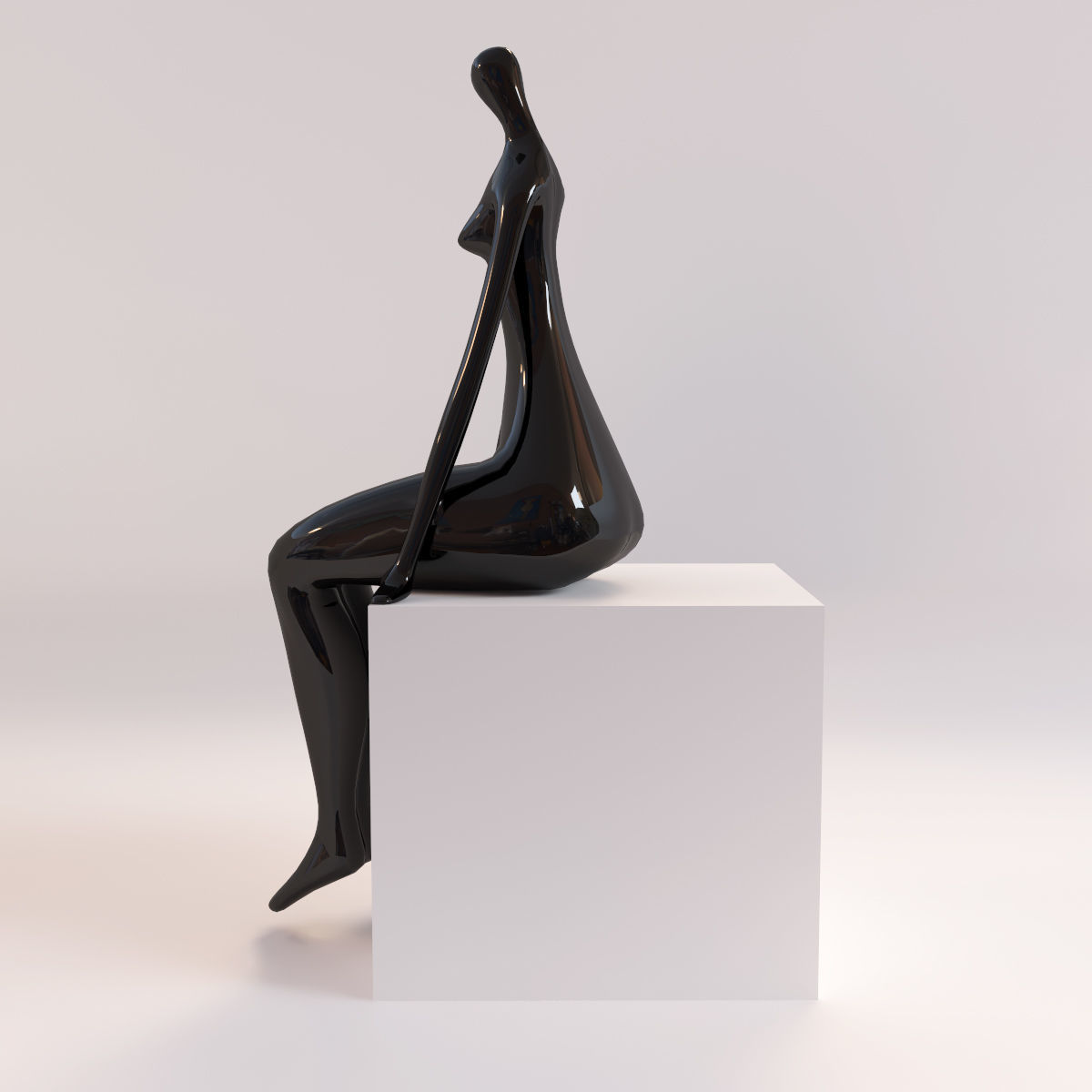 A statuette of a lady 1 3D model_2