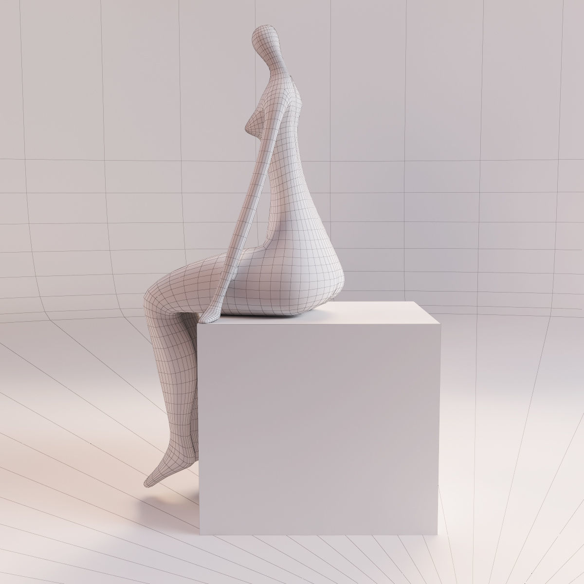 A statuette of a lady 1 3D model_3