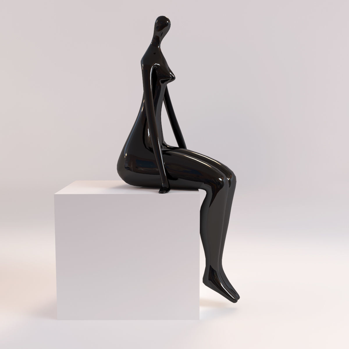 A statuette of a lady 1 3D model_4