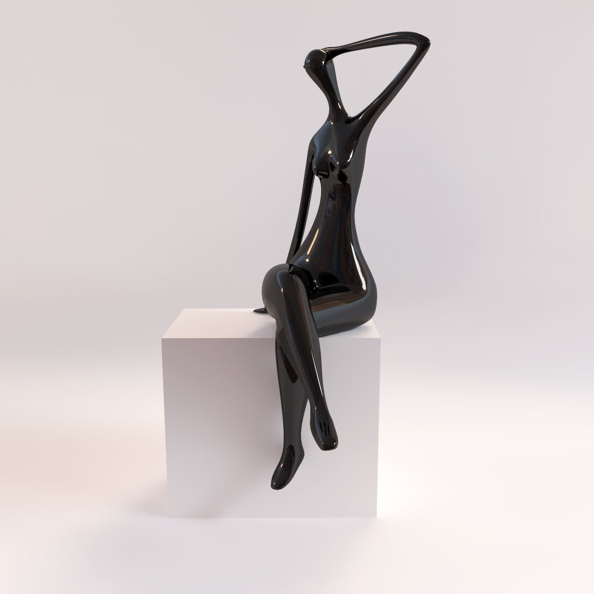 A statuette of a lady 2 3D model_3