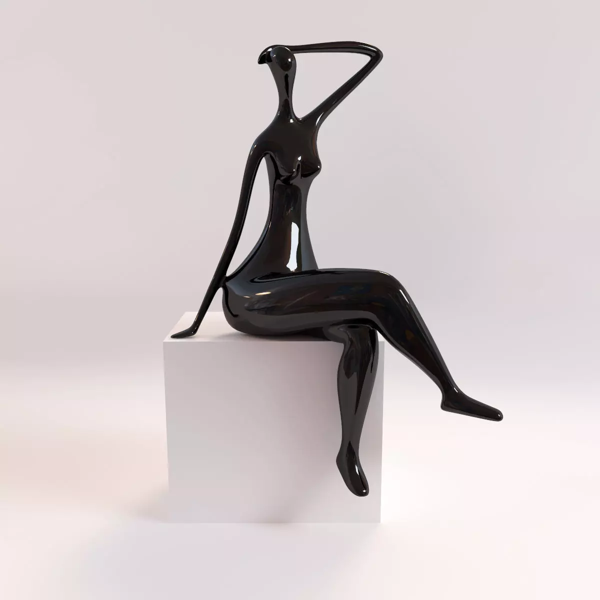 A statuette of a lady 2 3D model_0
