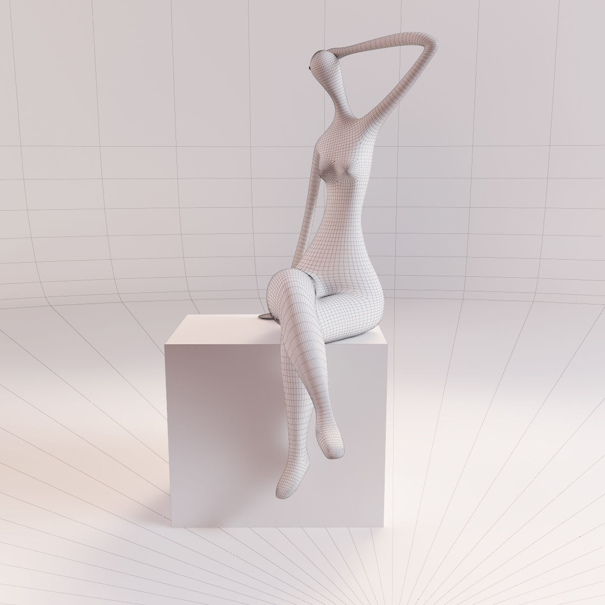 A statuette of a lady 2 3D model_4