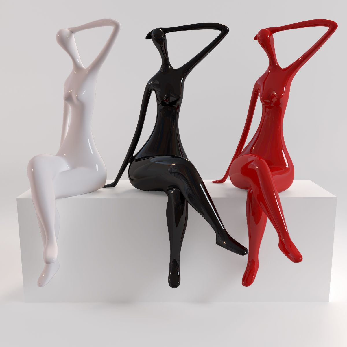 A statuette of a lady 2 3D model_2