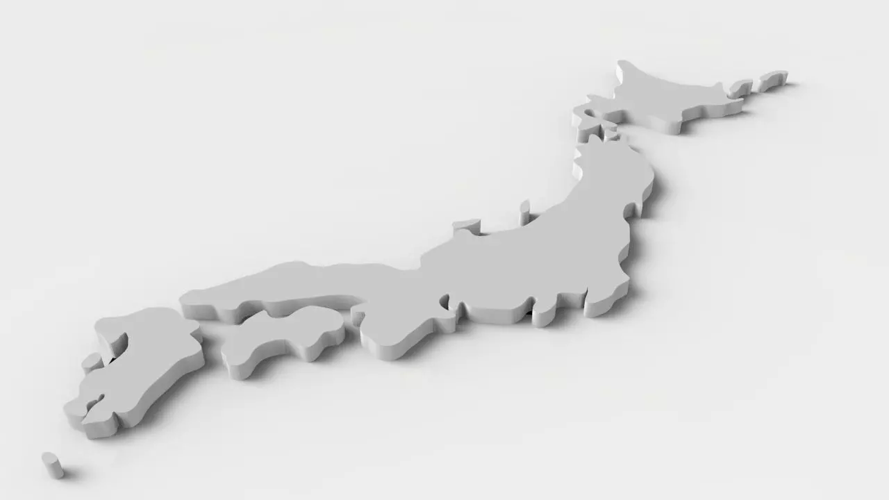 3d Japan Map Free Free low-poly 3D model_0