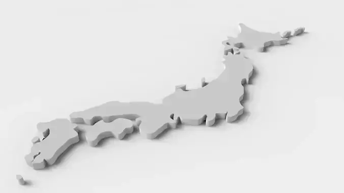 3d Japan Map Free Free low-poly 3D model