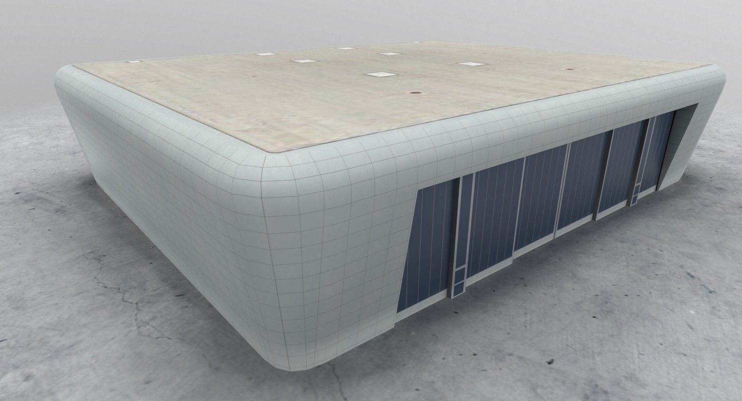 LFMN Hangar 2 Low-poly 3D model_1