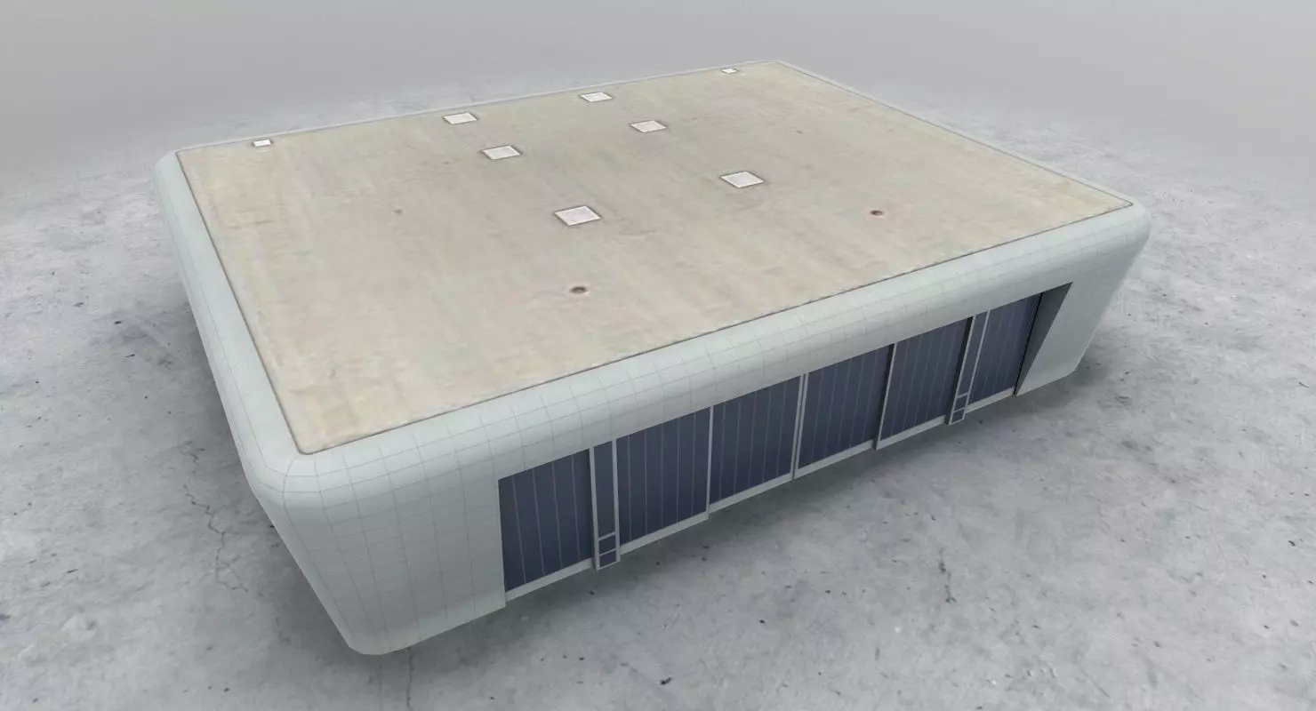 LFMN Hangar 2 Low-poly 3D model_0