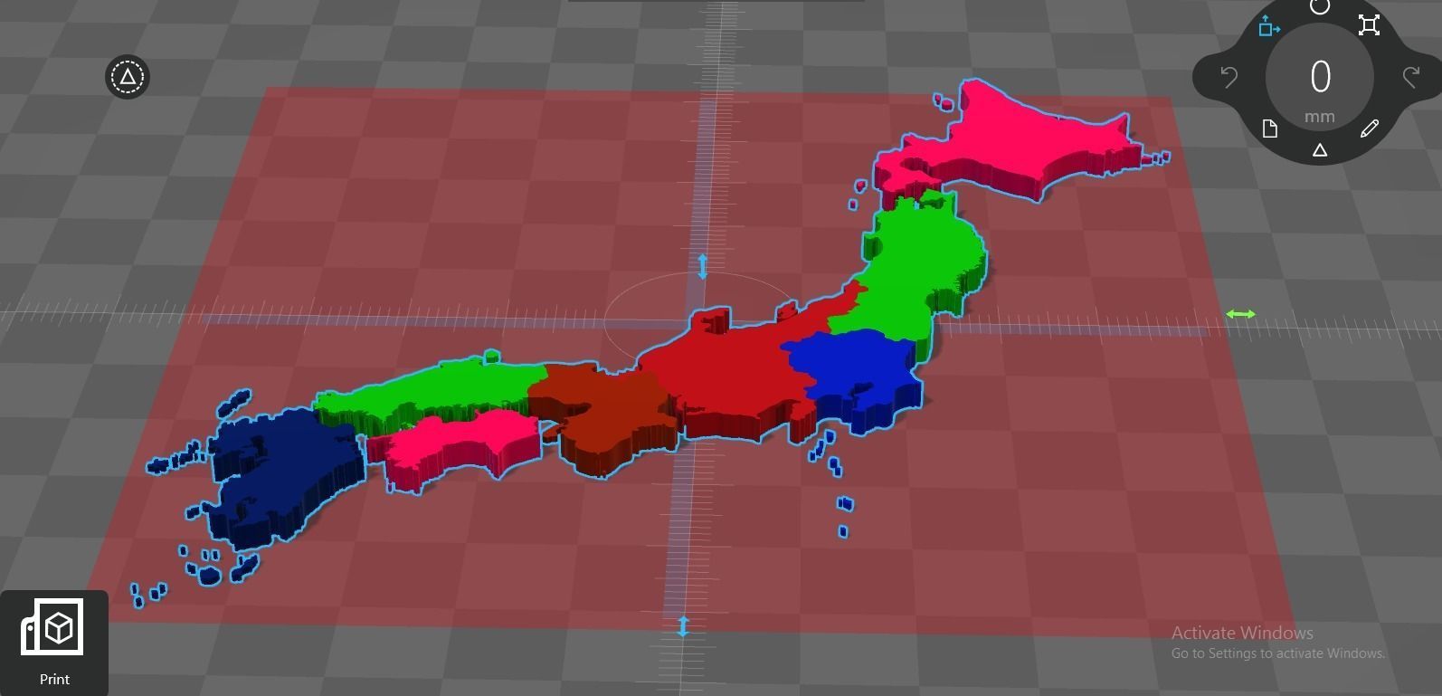 Japan Map With Its All Regions Low-poly 3D model_5