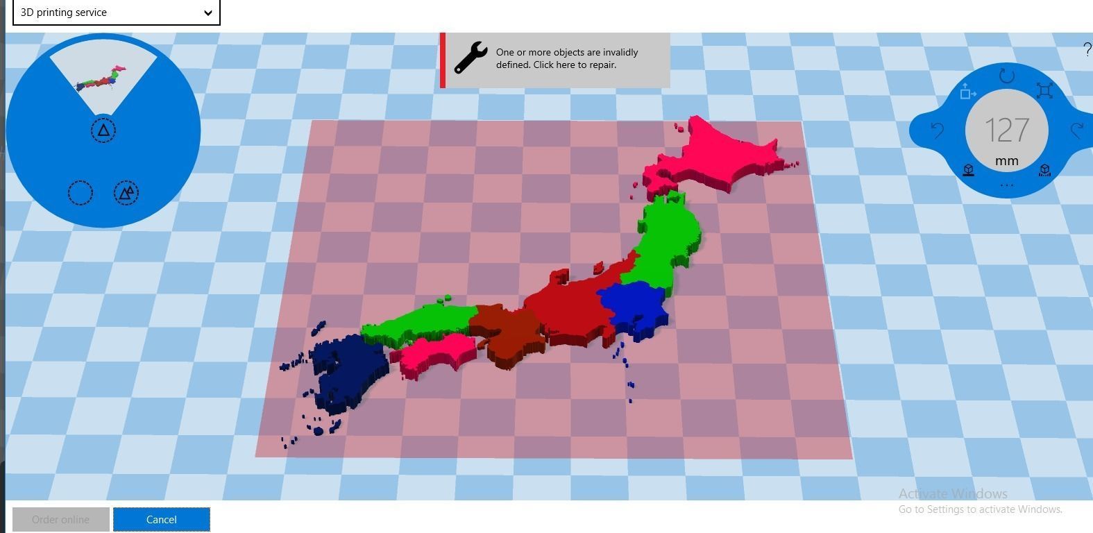 Japan Map With Its All Regions Low-poly 3D model_6