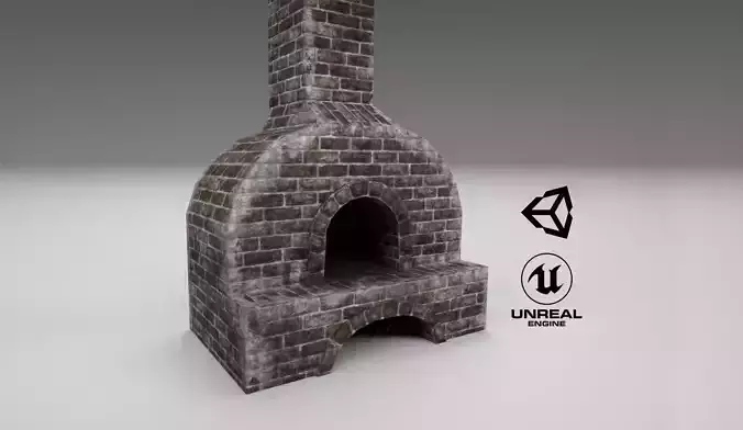 Medieval Forging Furnace Low-poly 3D model