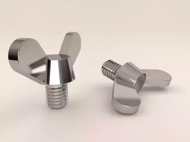 3D Wing screw round wings DIN 316 Orijinal Size ready to print