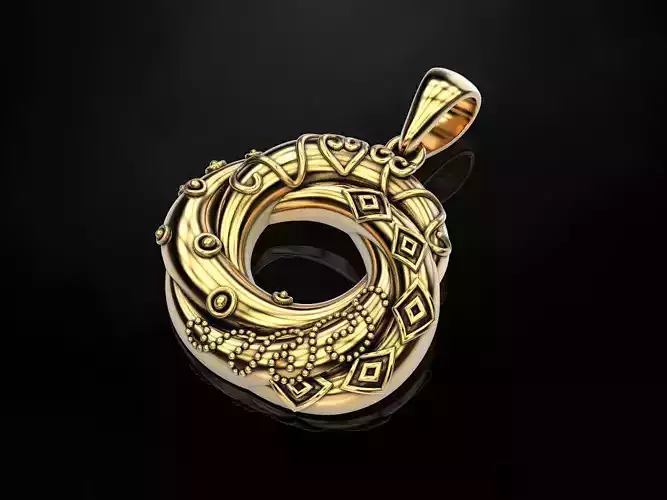 Interlocking circle necklace 3D print model