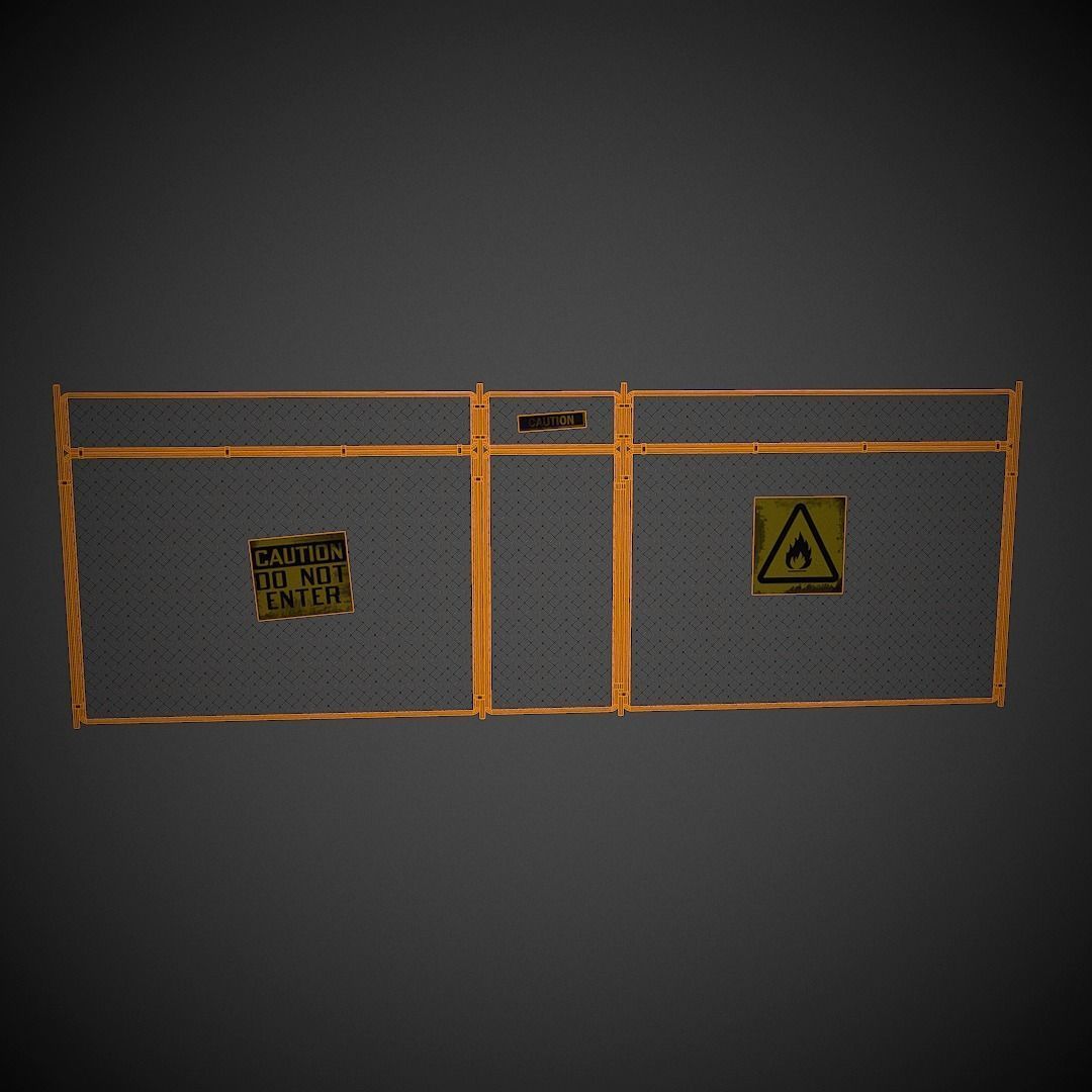 Wire Fence PBR Low Poly Low-poly 3D model_8