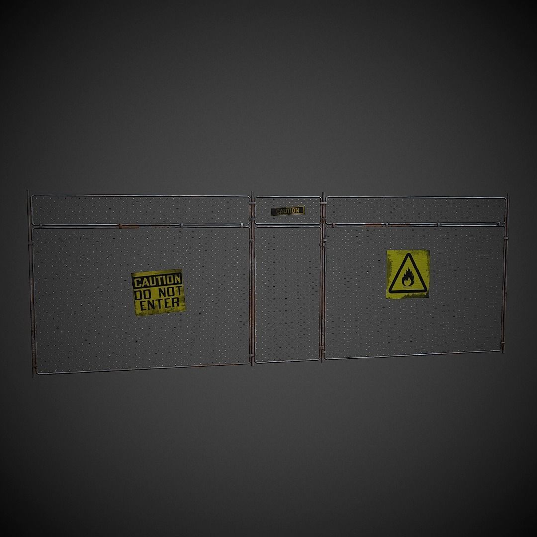 Wire Fence PBR Low Poly Low-poly 3D model_3