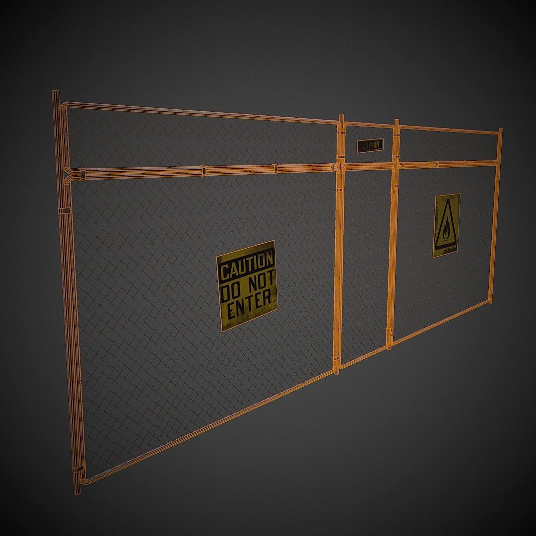 Wire Fence PBR Low Poly Low-poly 3D model_6