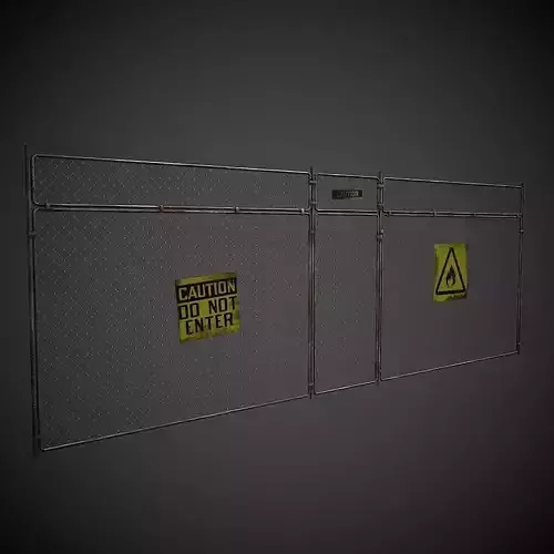 Wire Fence PBR Low Poly Low-poly 3D model