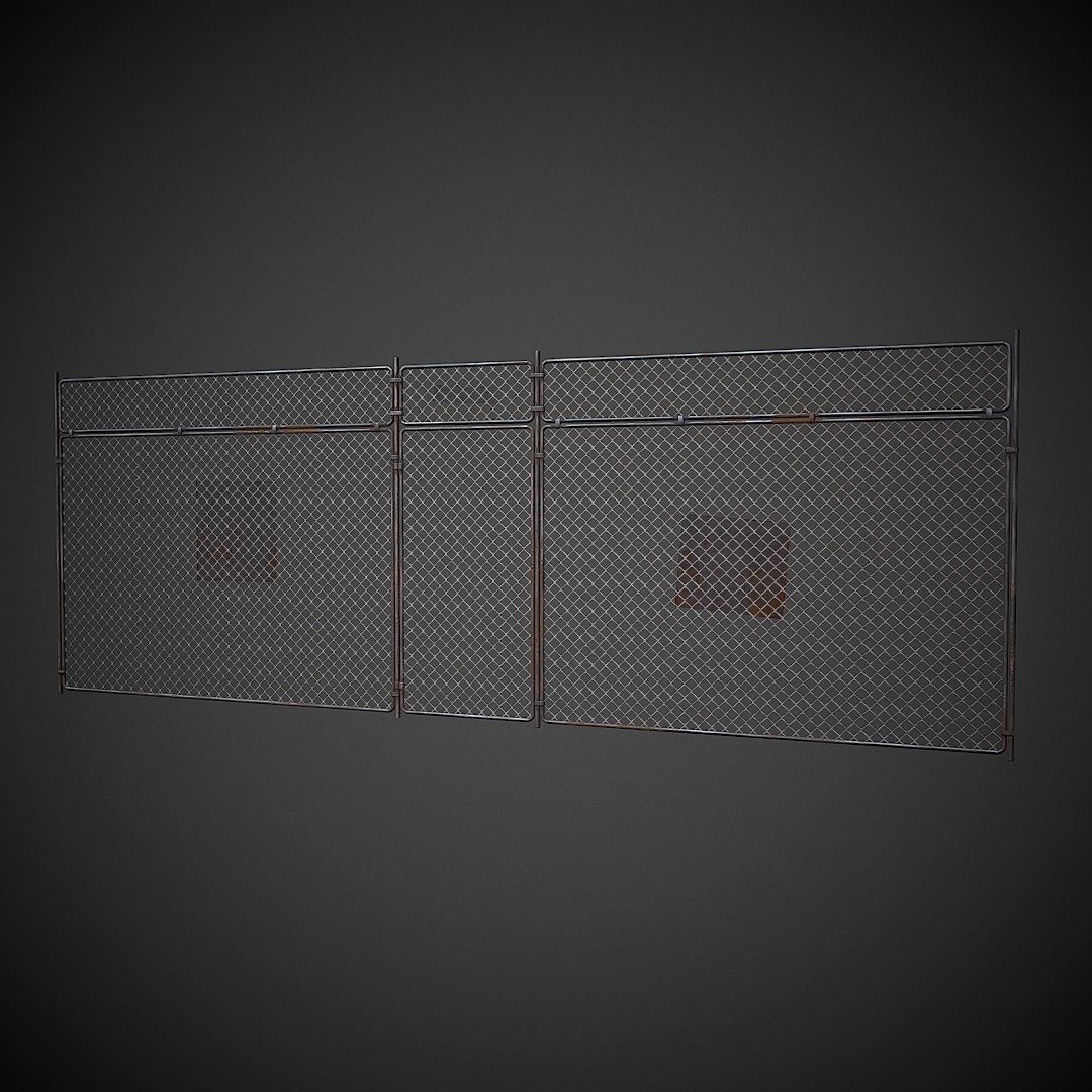 Wire Fence PBR Low Poly Low-poly 3D model_5