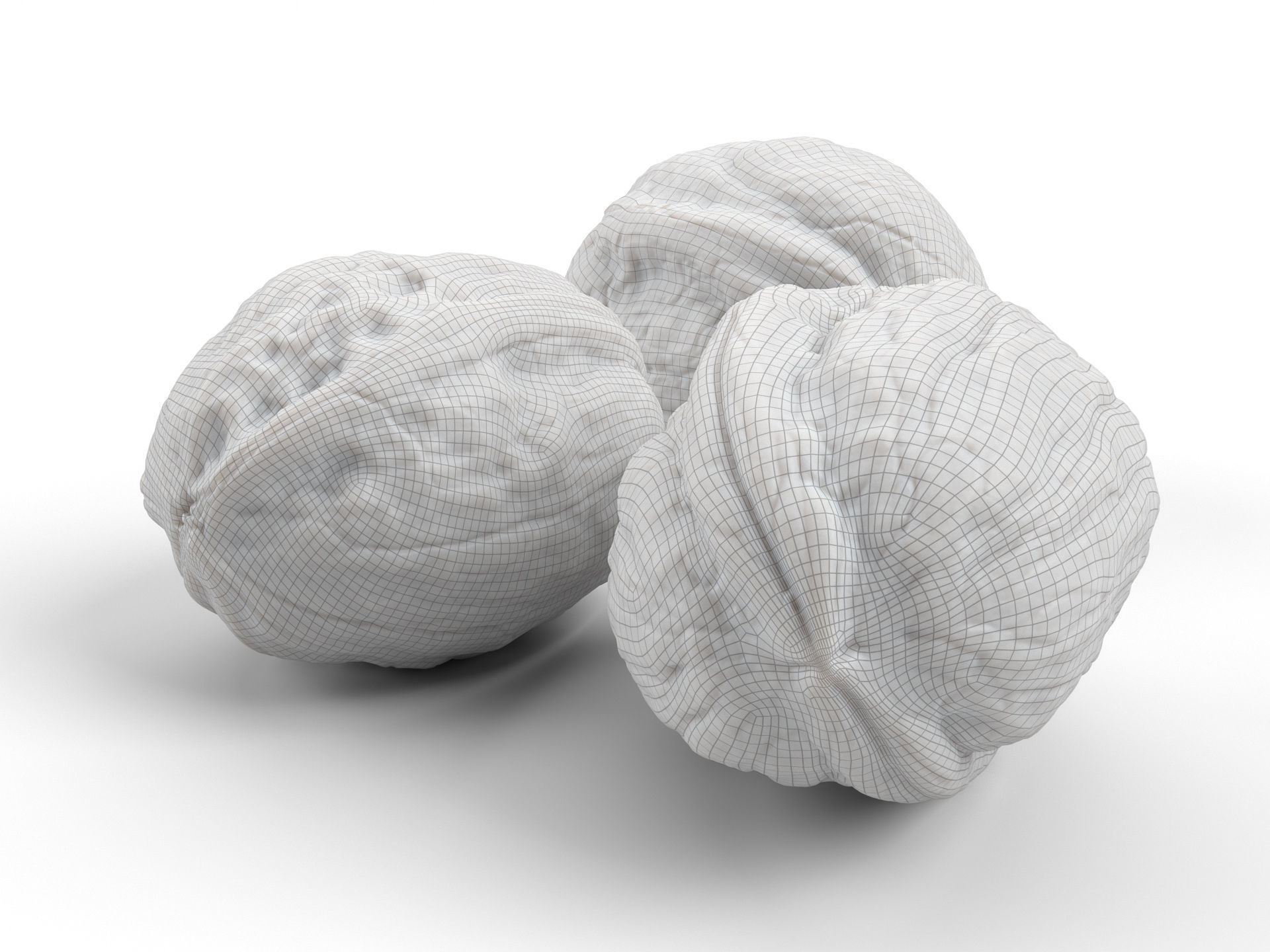 Three Different Photorealistic Walnut 3D Scans 3D model_9