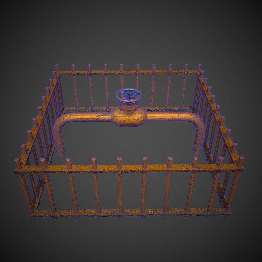 Gas Pipe PBR Low Poly Low-poly 3D model_5