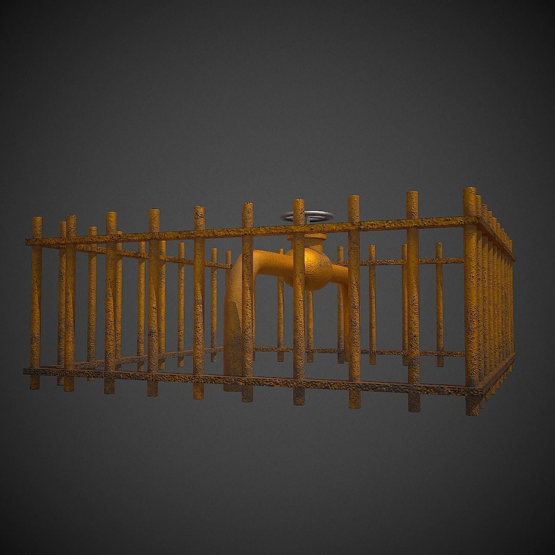 Gas Pipe PBR Low Poly Low-poly 3D model_3