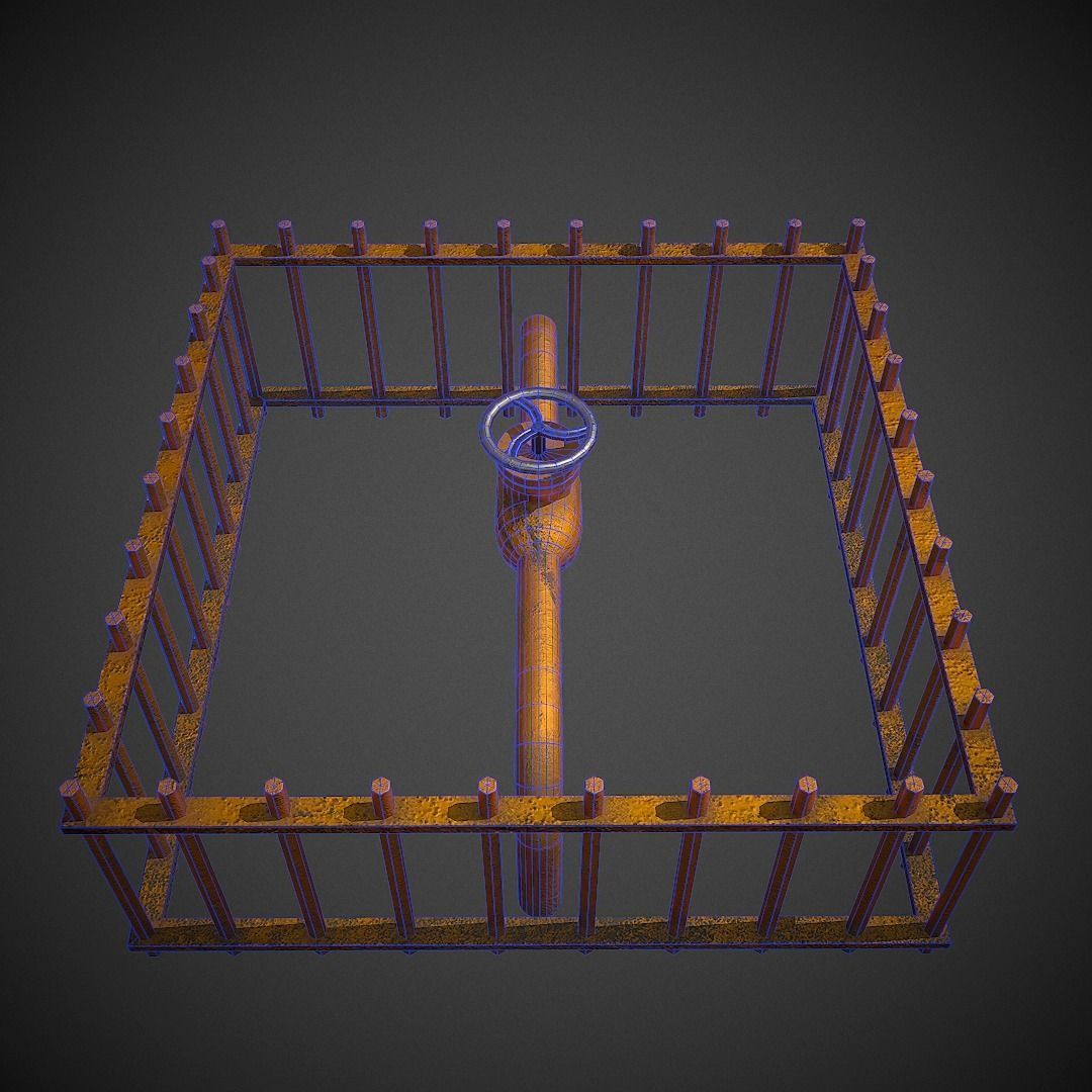 Gas Pipe PBR Low Poly Low-poly 3D model_6