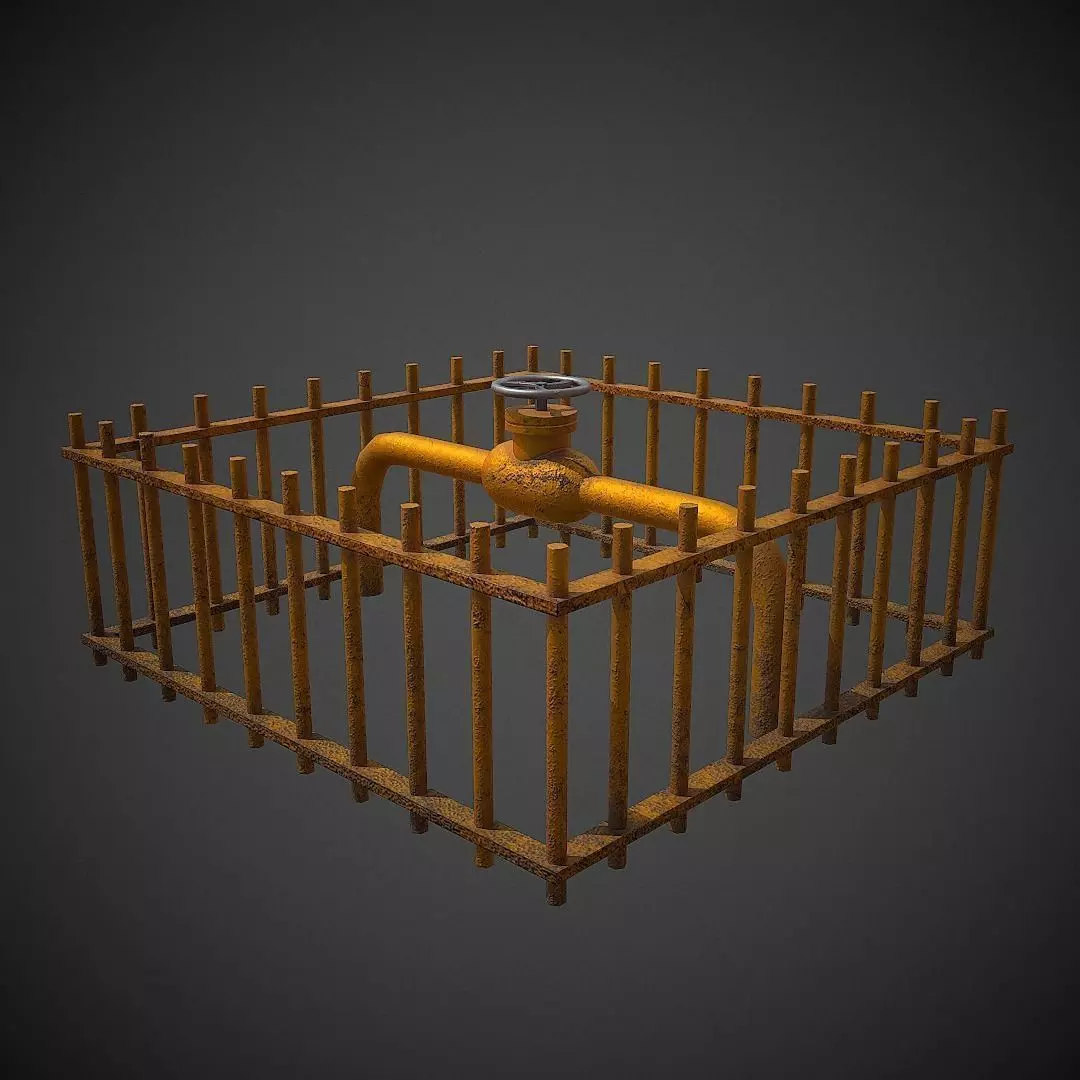 Gas Pipe PBR Low Poly Low-poly 3D model_0