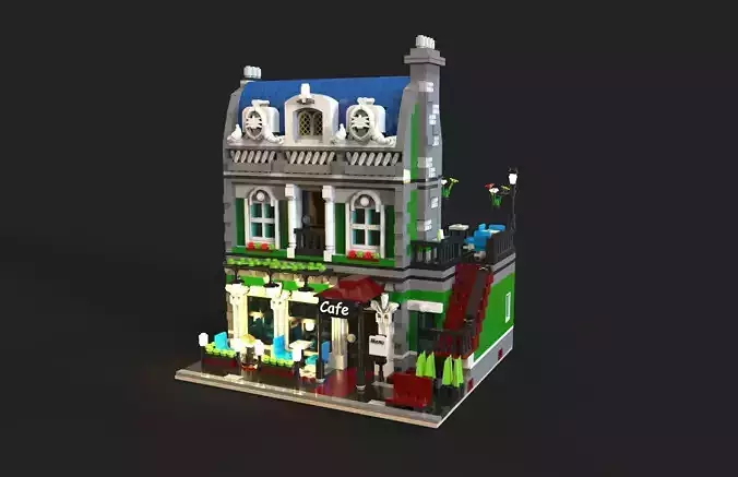 Lego Cafe Low-poly 3D model