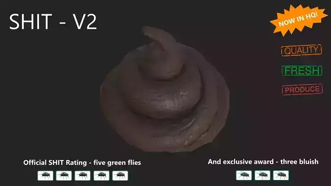 Shit V2 for game and for - 3D print