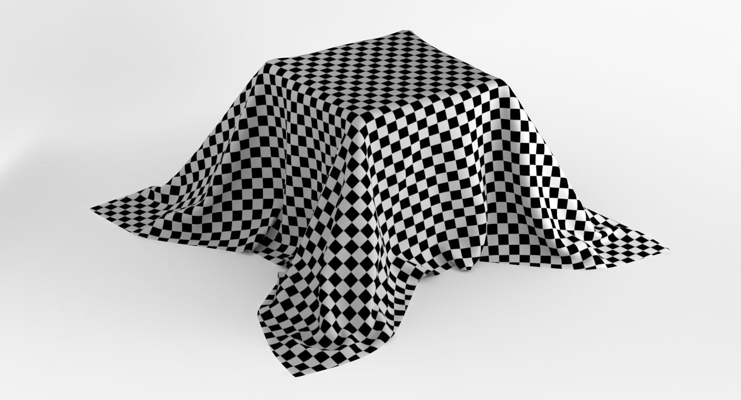 Fabric Set checkered napkin 3D model_11