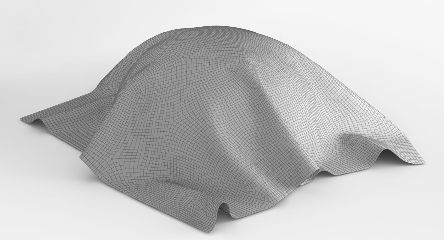 Fabric Set checkered napkin 3D model_13