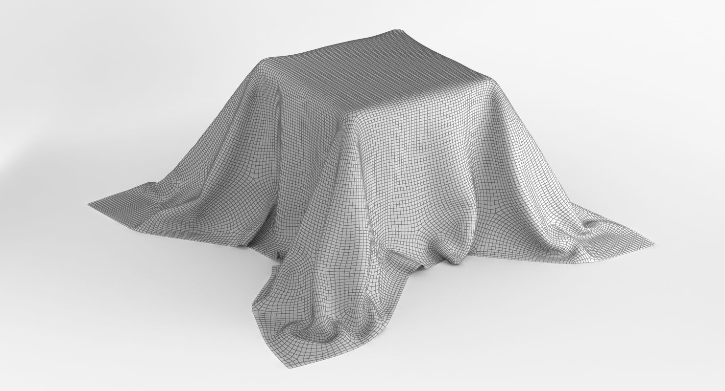 Fabric Set checkered napkin 3D model_10