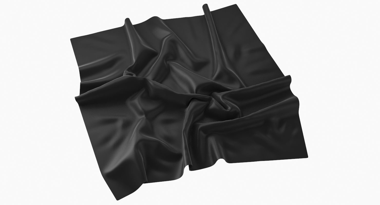 Fabric Set checkered napkin 3D model_5