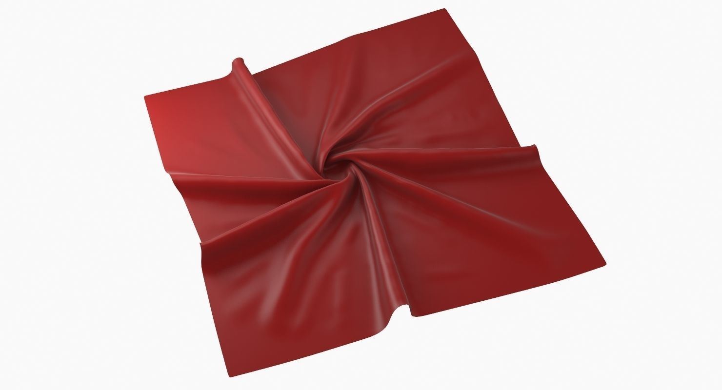 Fabric Set checkered napkin 3D model_1