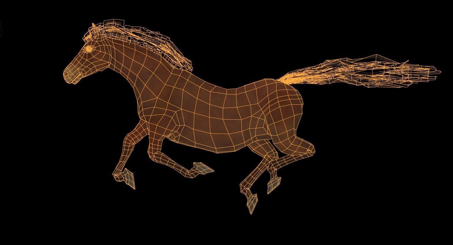 Horse Animated Low-poly 3D model_20
