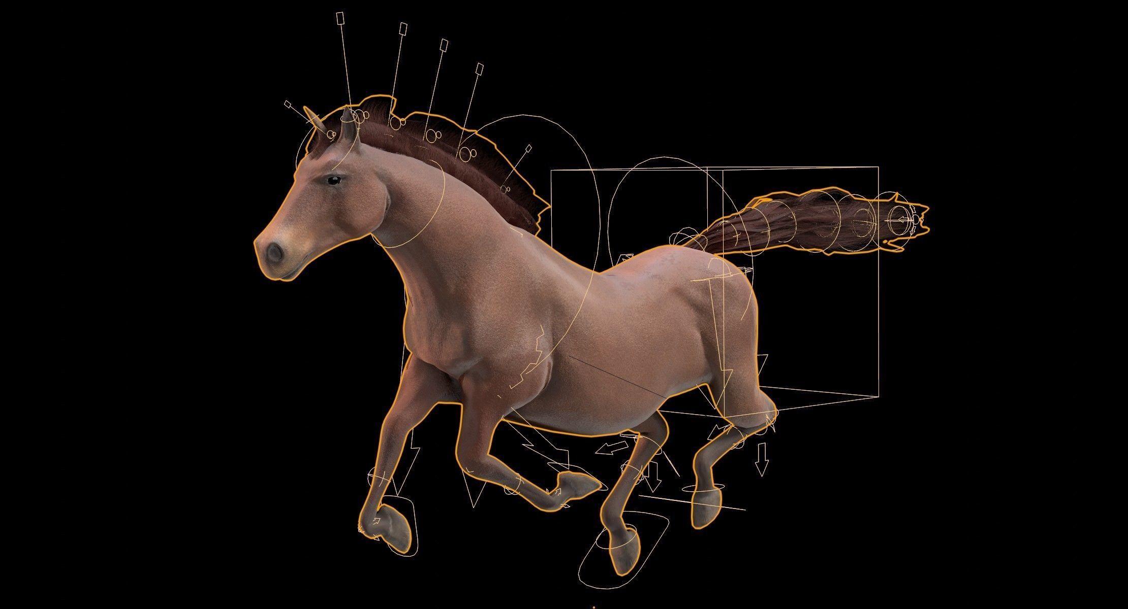 Horse Animated Low-poly 3D model_7
